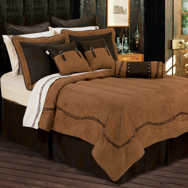 Loon Peak® Galyean Chocolate Faux Suede Comforter Set & Reviews Wayfair